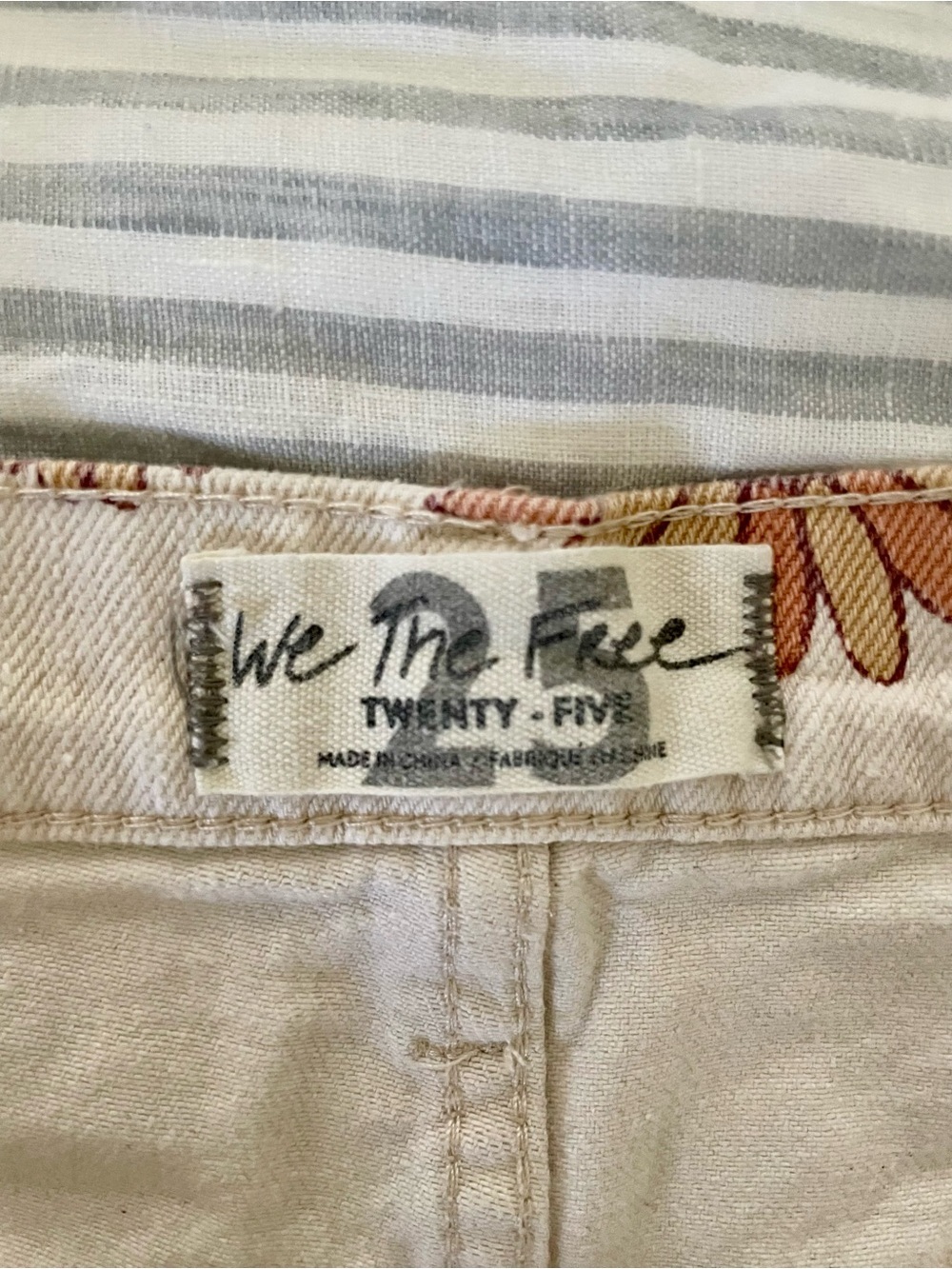 Free People We The Free 70s Retro Brown Floral Itty Bitty Micro Short Size 25 - Picture 9 of 11